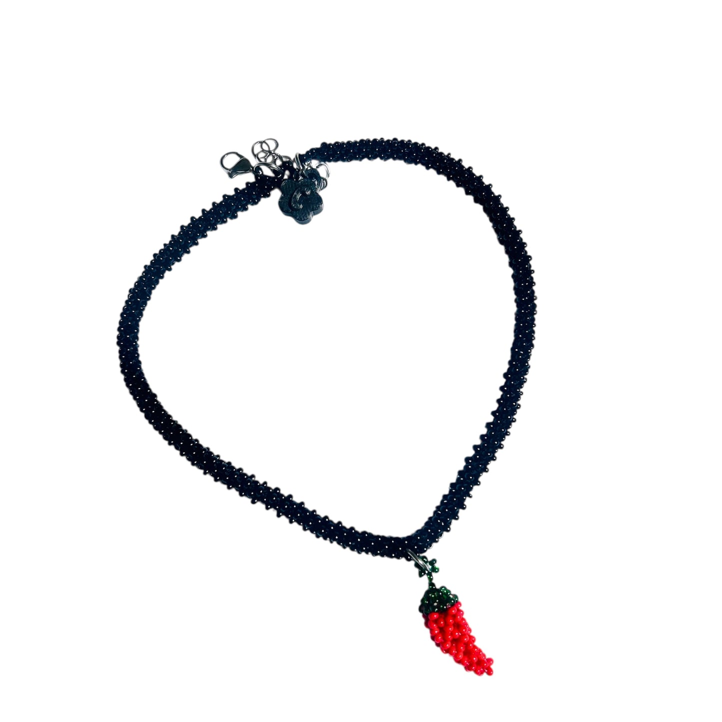 Collar tubular negro ají