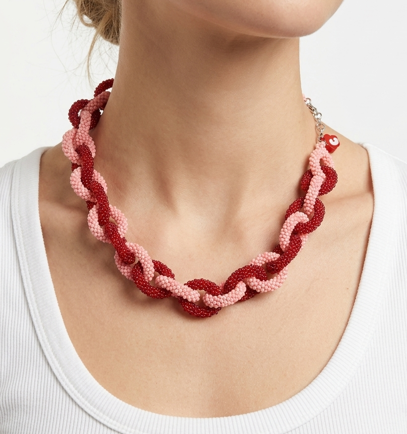 Cadena rojo y rosa (craw chain Dual)